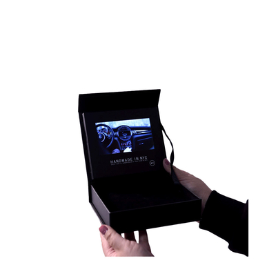 Μαύρο κιβώτιο δώρων 7 ίντσας LCD τηλεοπτικό για τη UV εκτύπωση μνήμης δαχτυλιδιών 4GB κοσμήματος
